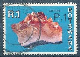 BOTSWANA  1976  -    Minerals   R1  SURCHARCHED    -  FINE  USED