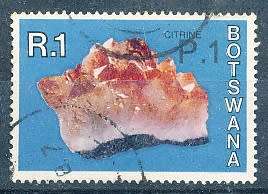BOTSWANA  1976  -    Minerals   R1  SURCHARCHED    -  FINE  USED