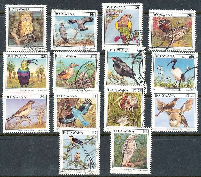 BOTSWANA  1997  -  BIRDS   PART  SET  -  FINE   USED