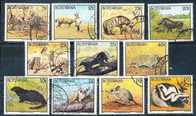 BOTSWANA  1992  - Animals   PART  SET  -  FINE   USED