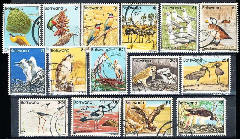 BOTSWANA  1982  -  Birds    SET  -  FINE   USED