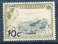 SWAZILAND   1961  -   QE  & Local Motifs  Surcharged    10c  -  FINE MINT