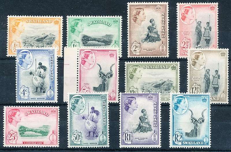 SWAZILAND   1961  -   QE  & Local Motifs   NEW CURRENCY  FULL SET  - MINT