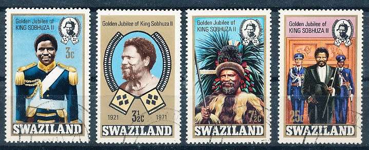 SWAZILAND   1971   -  Accession of King Sobhuza II   COMPLETE SET  -  FINE  CTO USED