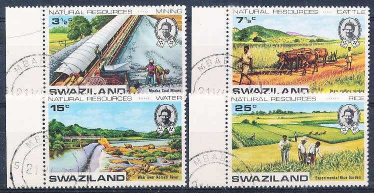 SWAZILAND   1973   -  Natural Products   COMPLETE SET  -  FINE  CTO USED
