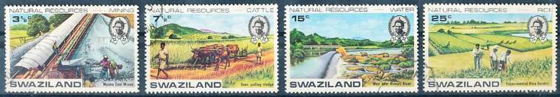 SWAZILAND   1973   -  Natural Products   COMPLETE SET  -  FINE  CTO USED