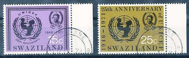 SWAZILAND   1972   -  Anniversary of UNICEF  COMPLETE SET  -  FINE  CTO USED