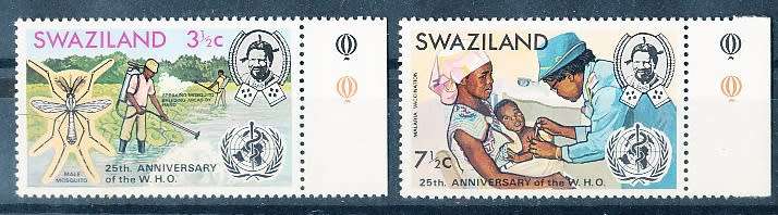 SWAZILAND   1973   -  Anniversary of W.H.O.   COMPLETE SET  -  FINE  MINT