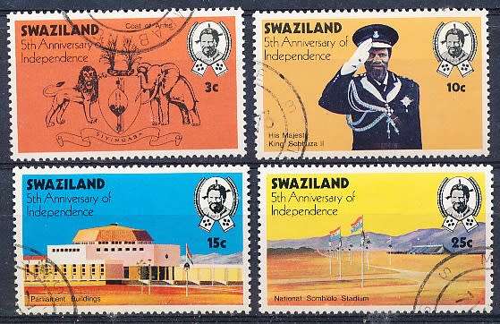 SWAZILAND   1973   -   Anniversary of Independence  COMPLETE SET  -  FINE  CTO USED