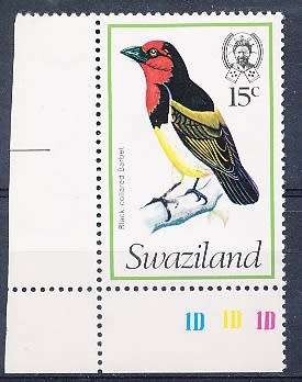 SWAZILAND   1976   -    Birds   15c  -  FINE   MINT