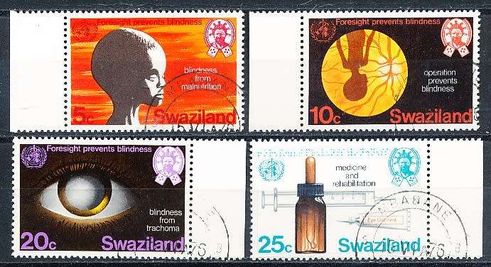 SWAZILAND   1976   -  Prevention of Blindness   COMPLETE SET  -  FINE   CTO USED