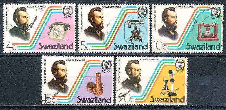 SWAZILAND   1976   -  Anniversary of the Telephone  COMPLETE SET  -  FINE   USED