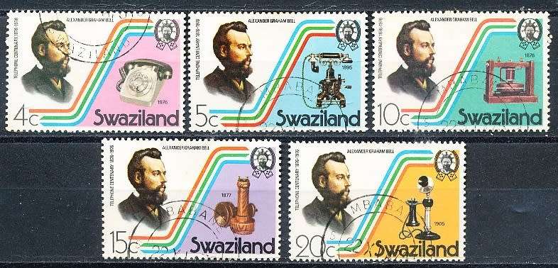 SWAZILAND   1976   -  Anniversary of the Telephone  COMPLETE SET  -  FINE CTO  USED