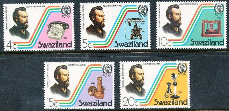 SWAZILAND   1976   -  Anniversary of the Telephone  COMPLETE SET  -    MINT