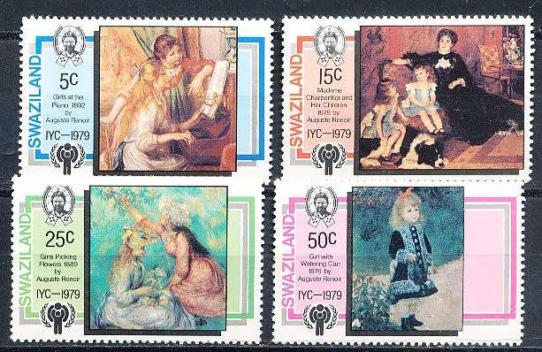 SWAZILAND   1979   -  Paintings by Auguste Renoir  FULL  SET  -  FINE   MINT