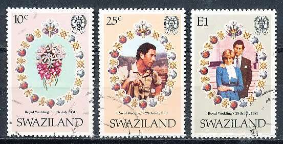 SWAZILAND   1981   -  Lady Diana Spencer   FULL  SET  -    FINE USED