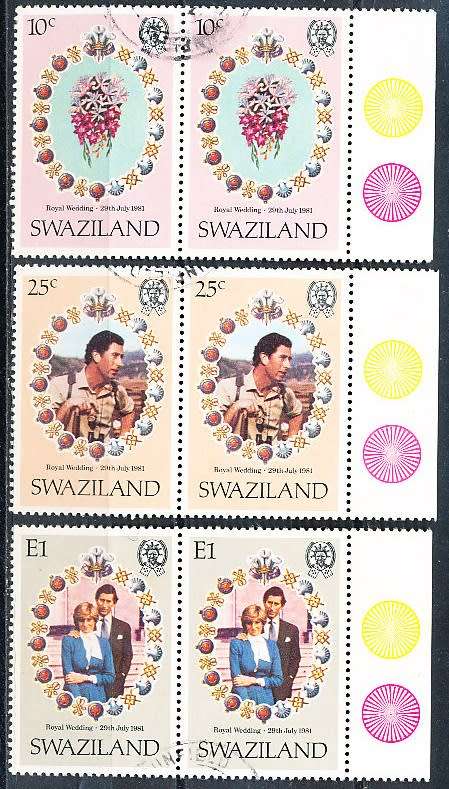 SWAZILAND   1981   -  Lady Diana Spencer   FULL  SET  -    FINE USED PAIRS