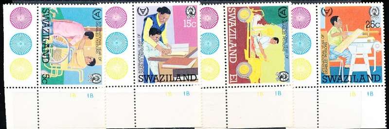SWAZILAND   1981   -   Year of Disabled Persons   FULL  SET  -    FINE   MINT