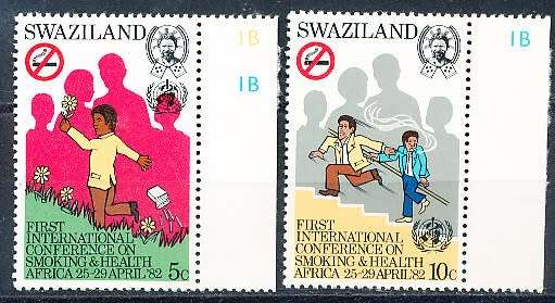 SWAZILAND   1982   -    Smoking and Health in Africa   FULL  SET  -    FINE   MINT