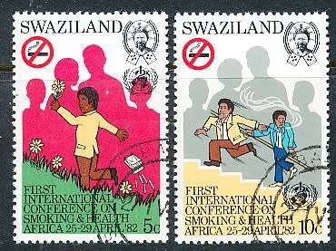 SWAZILAND   1982   -    Smoking and Health in Africa  SET  -   FINE  CTO  USED