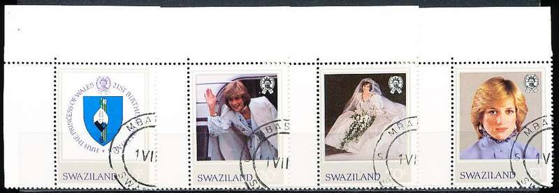 SWAZILAND   1982   -   Princess Diana of Wales   FULL  SET  -    FINE  CTO USED
