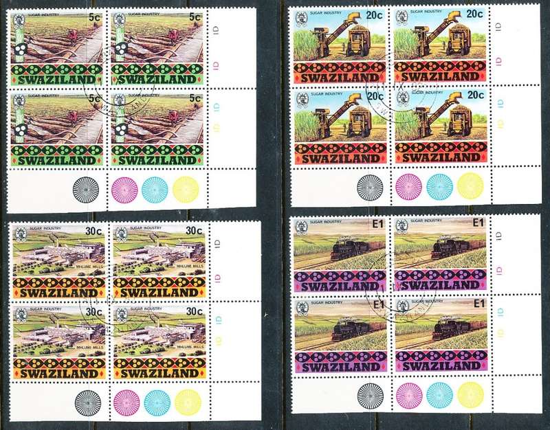 SWAZILAND   1982   -   Sugar Industry   FULL  SET  -   CTO   CONTROL BLOCKS  D