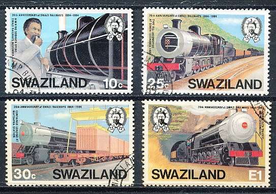 SWAZILAND   1984   - Swaziland Railways  FULL  SET  -    FINE  CTO  USED