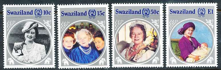 SWAZILAND   1985   - Queen Mother  FULL  SET  -    FINE  MINT