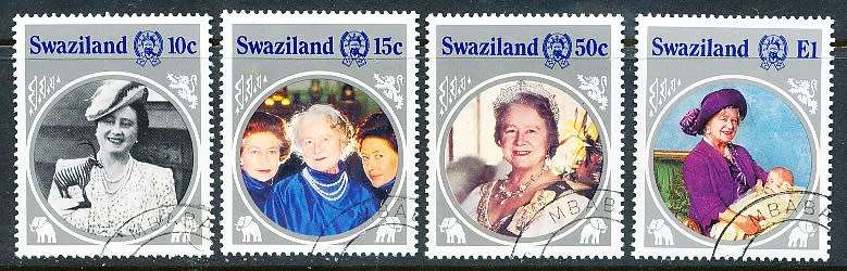 SWAZILAND   1985   - Queen Mother  FULL  SET  -    FINE  CTO  USED