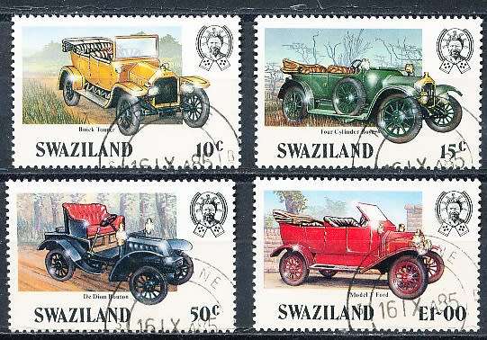 SWAZILAND   1985   - Veteran Cars  FULL  SET  -    FINE  CTO USED