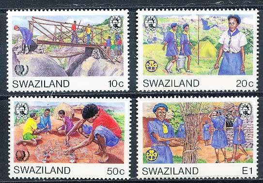 SWAZILAND   1985   -  Girl Guide Movement  FULL  SET    -    FINE  MINT