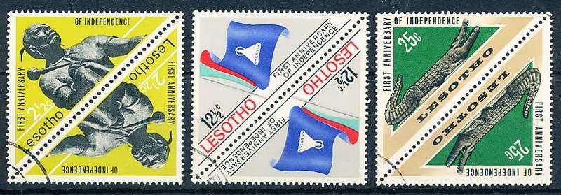 LESOTHO  1967 -    Anniversary of Independence  FULL  SET      -  FINE   USED  PAIRS