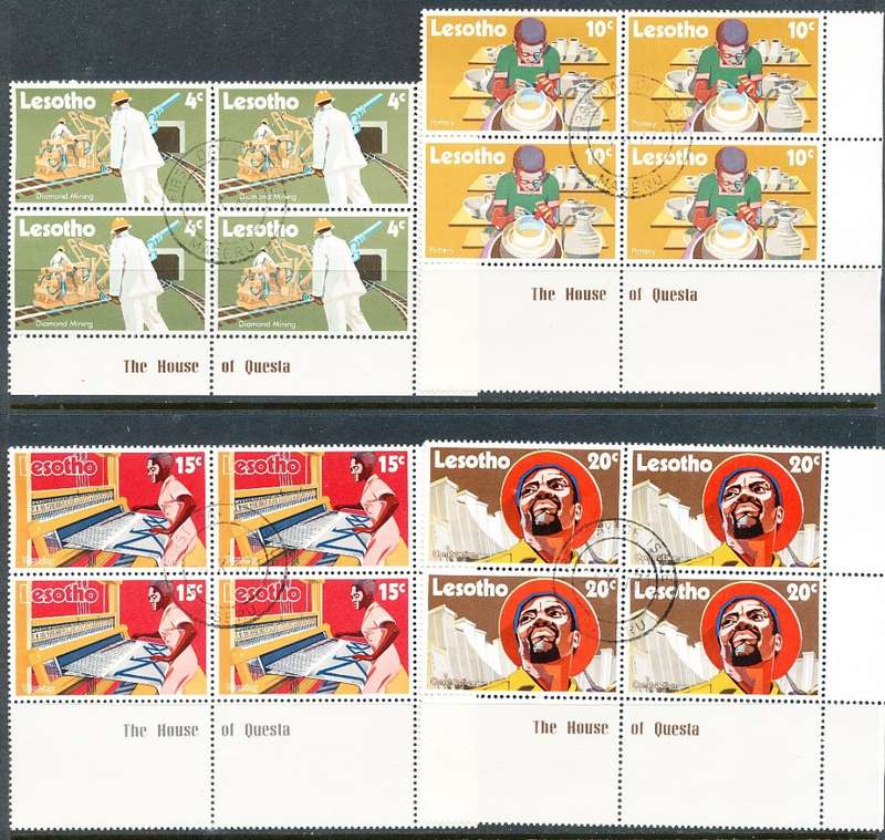 LESOTHO  1971 -    Technical and Economic Development  CORNER BLOCKS  -   FINE  CTO USED