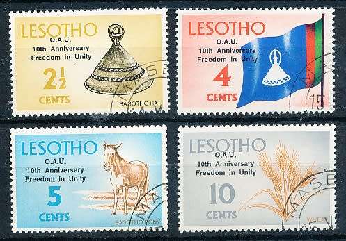 LESOTHO  1973 -   Anniversary of O.A.U.   FULL SET   -    FINE  CTO USED