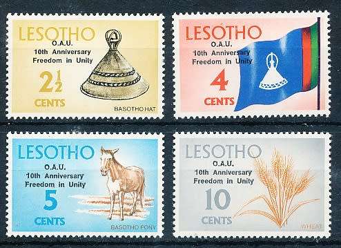 LESOTHO  1973 -   Anniversary of O.A.U.   FULL SET   -    FINE   MINT