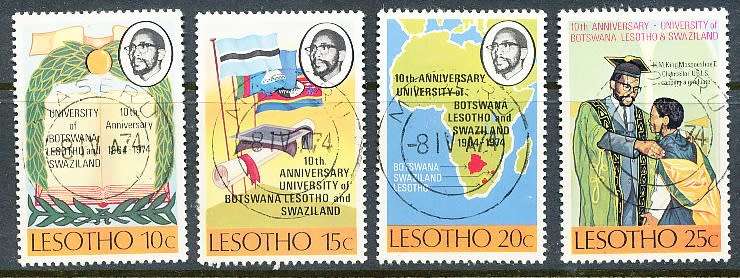 LESOTHO  1974 -    University of  Lesotho  FULL SET   -    FINE  CTO USED