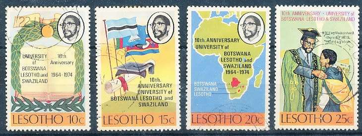 LESOTHO  1974 -    University of  Lesotho  FULL SET   -    FINE  CTO USED