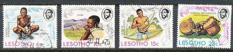LESOTHO  1975 -    Traditional Musical Instruments  FULL SET   -    FINE  CTO USED