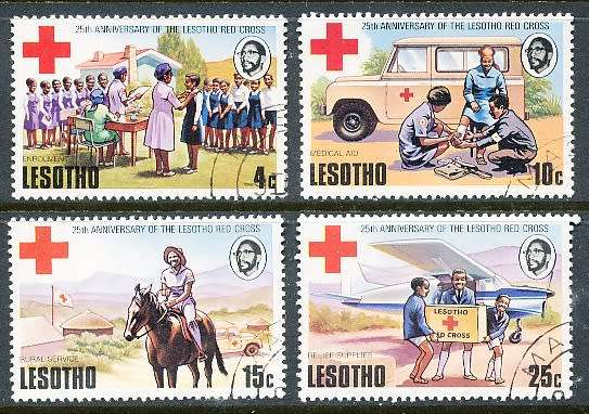 LESOTHO  1976 -    Red Cross    FULL SET   -    FINE  CTO USED