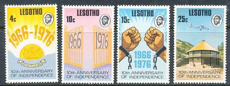 LESOTHO  1976 -     Anniversary of lndependence   FULL SET   -    FINE MINT