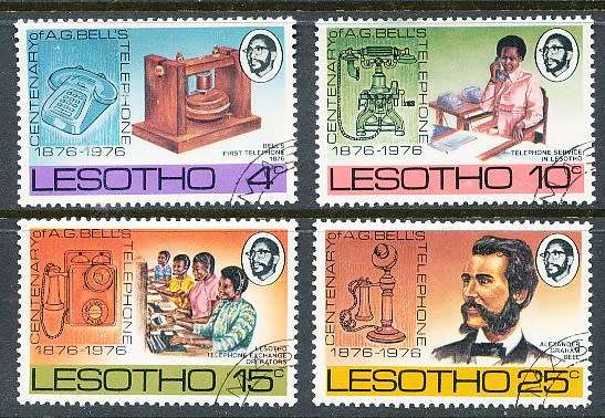 LESOTHO  1976 -     Anniversary of the Telephone   FULL SET   -    FINE CTO USED