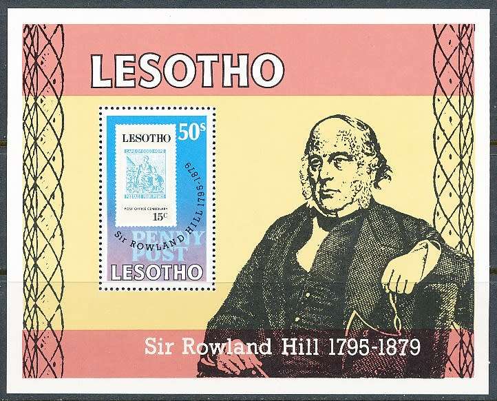 LESOTHO  1979 -   Sir Rowland Hill   MINI-SHEET  -   FINE  MINT