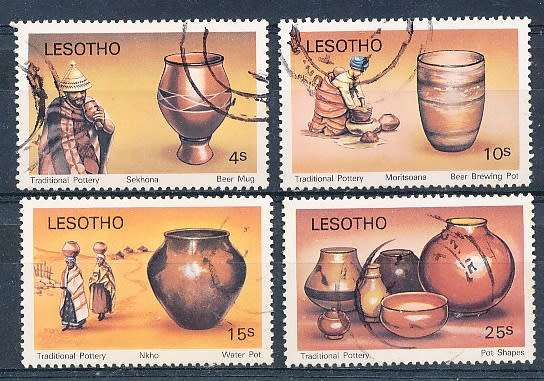 LESOTHO  1980 -    Traditional Pottery  FULL SET   -   FINE  USED