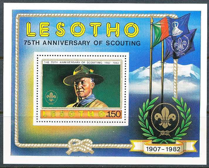 LESOTHO  1982 -    Boy Scout Movement   MINI-SHEET   -   FINE   MINT