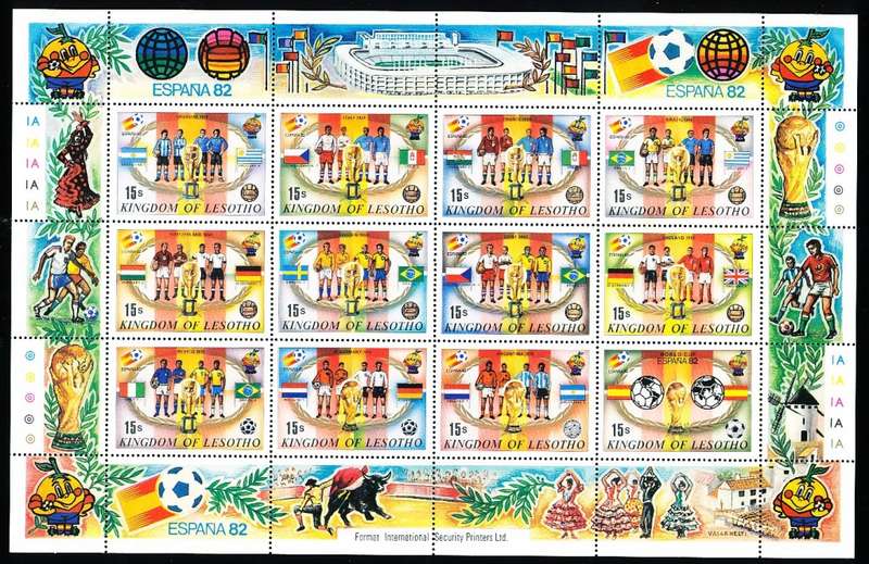 LESOTHO  1982 -   Football World Cup - Spain  FULL  SHEET   -   FINE  MINT