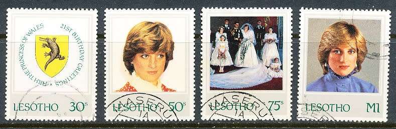 LESOTHO  1982 -   Princess Diana  FULL  SET   -   FINE  CTO  USED