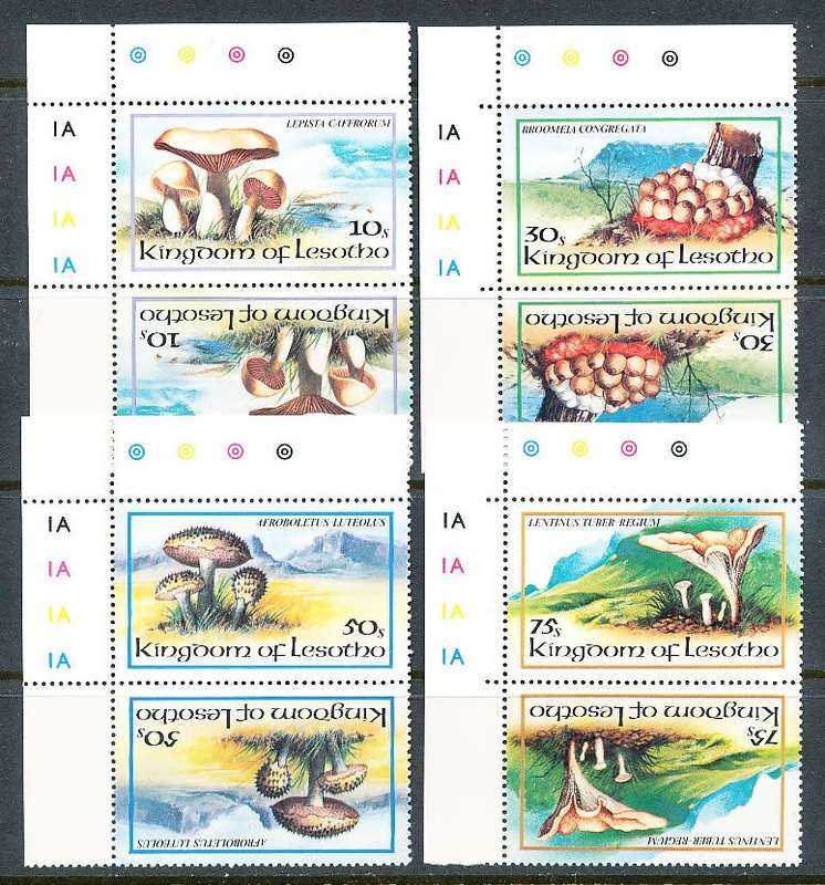 LESOTHO  1983 -    Fungi   FULL  SET   -   FINE  MINT  TETE-BECHE PAIRS