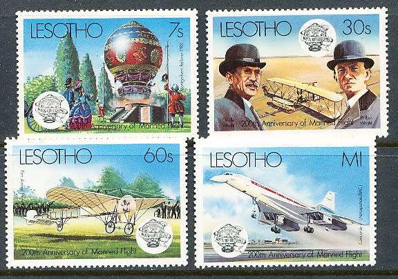 LESOTHO  1983 -     Manned Flight   FULL  SET   -   FINE  MINT