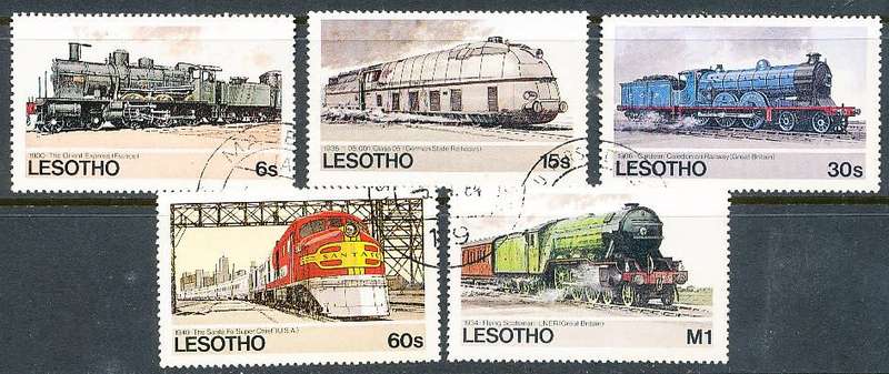 LESOTHO  1984 -     Railways of the World   SET   -   FINE  CTO  USED