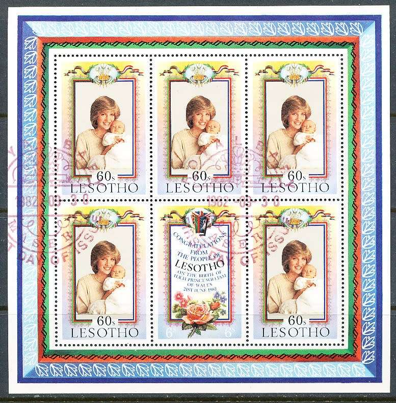 LESOTHO  1982 -   Prince William  MINI-SHEET  -   FINE  CTO USED